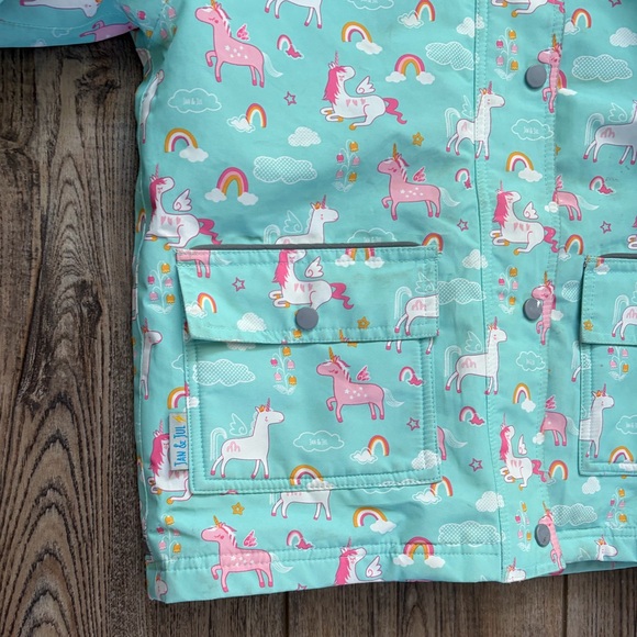 Jan & Jul Kids Waterproof Rain Jacket Unicorn Print Size 6Y Fleece Lined - Picture 3 of 8